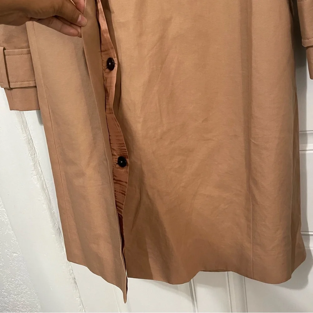 Carven Tan Hooded Trench‎ Coat Size 34 USA XS